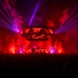 Dark Festival 2025 Bangkok Halloween rave with 360° LED stage and all-black crowd